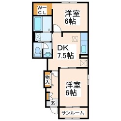 ガーデンヒルズ竹崎の物件間取画像